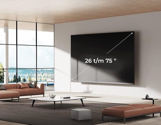 LifeGoods TV Muurbeugel met Lange Arm - 26 tot 55 - Full Motion Draaibaar / Kantelbaar - Universeel - Zwart ( verpakking beschadigd