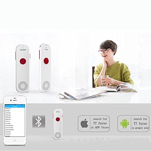 Pulomi Easy Trans Smart Language Translator Device Electronic Pocket Voice Bluetooth 52 Languages for Learning Travel Shopping Business Fit for Apple iPhone Android White Red