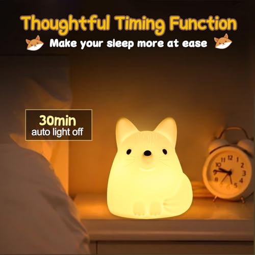 Lámpara nocturna infantil en forma de zorro USB recargable miniatura 5