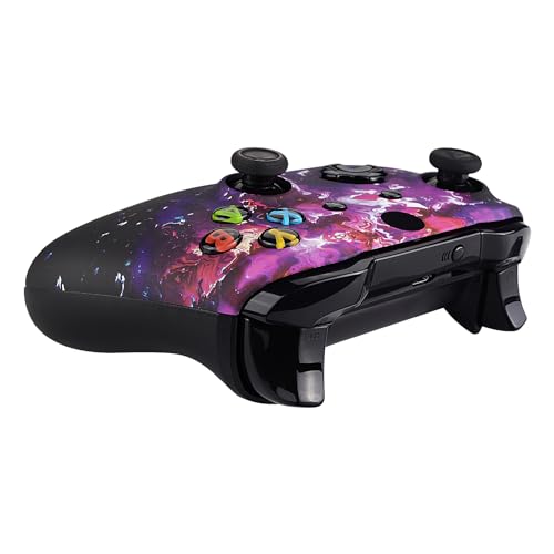 eXtremeRate Carcasa para Xbox One S X Accesorios Funda Delantera Protectora de la Placa Frontal Cubierta Antideslizante para Xbox One X S Control-Model 1708 (Lava Surrealista) - imagen 6