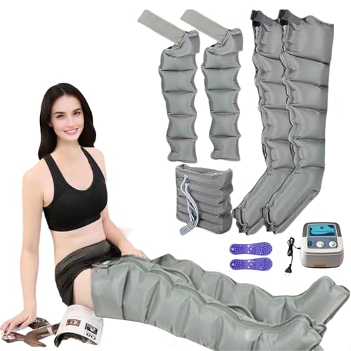 Masajeador de piernas con compresión de aire, Presoterapia para Casa Botas Compresión Presoterapia, Refuerzo de circulación para pies, Piernas, Cintura (6 Chamber, 2 legs+2 arm+1 waist)