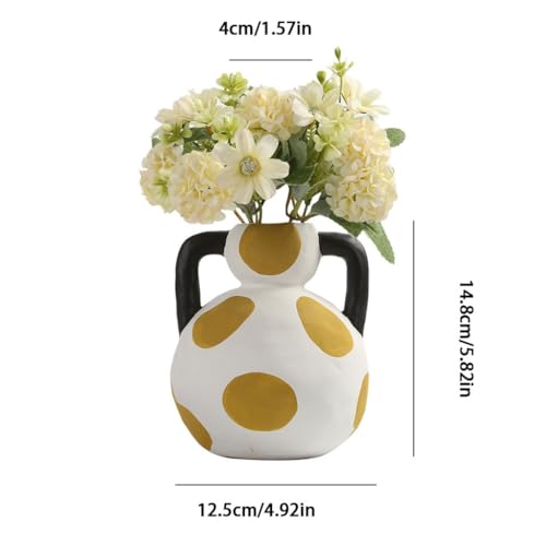 Jarrón nórdico de cerámica, elegante decoración del hogar para sala de estar, arreglo floral de escritorio, adornos elegantes para interiores modernos