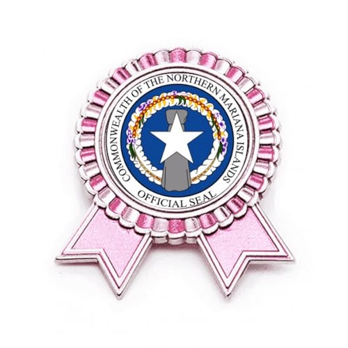Broche emblème Mariannes du Nord en métal rose élégante