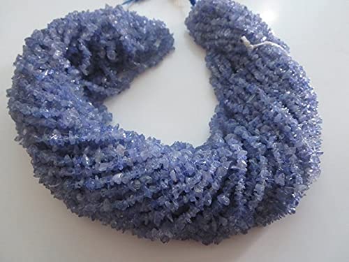 Tanzanite naturelle perles éclats 3-4mm fil 86cm pour création bijoux