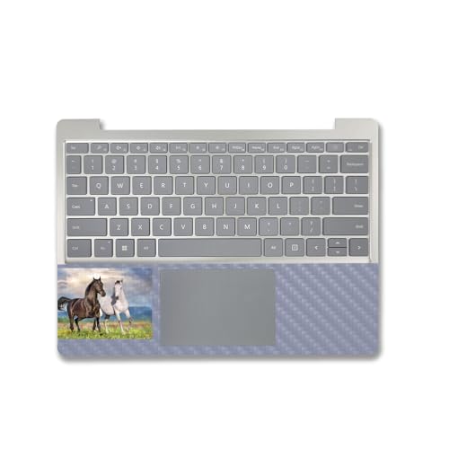 Image of MightySkins Carbon Fiber Skin Compatible with Microsoft Surface Laptop Go 3 (2023) Full Wrap Kit - Horse Contrast | Protective Durable Textured Carbon Fiber Finish | Made in The USA