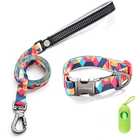 Collar y Correa para Perro Geometría Clásica Estilo Collar de Perro Ondulado y Cuerda Combo Juego Cover