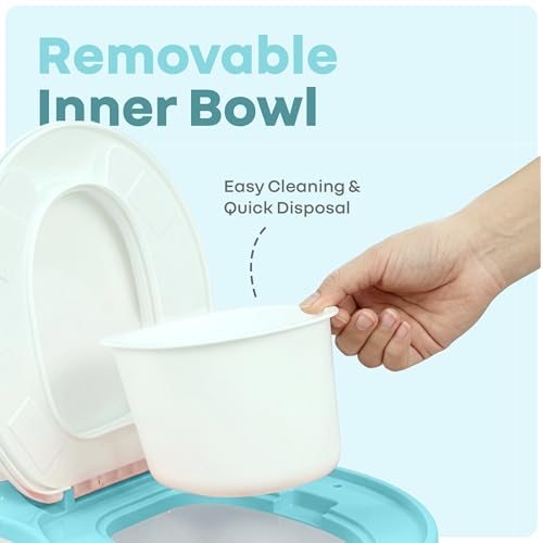 Image of R for Rabbit Little GrownUp Tunes Baby Potty Training Seat with Music, Soft Cushion & Ergonomic Backrest Tissue Storage for Kids | Toilet Seat Weight Up to 50 kg, 1 to 7 Years (Blue White)
