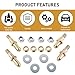 Bookeel 4 PCS Car Front Door Hinge Pins Bushings Repair Kit, Waterproof Iron Rust-Resistant Wear-Resistant Door Hinge Pin + Bushing + Flat Washer + Nut, Replacement for Chevrolet Full-Size GMC (Gold)