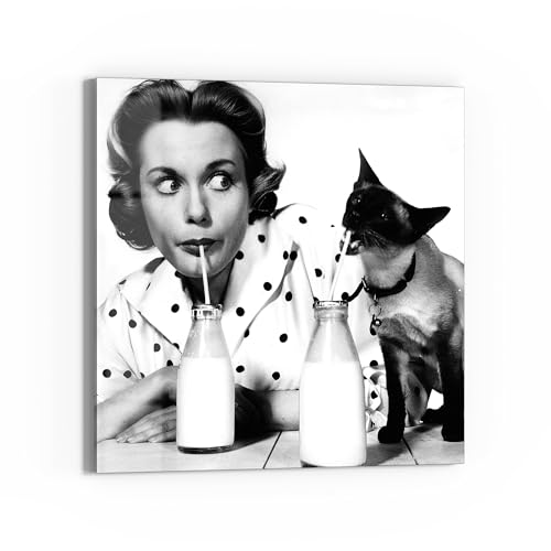 DEQORI Quadro in vetro acrilico | motivo vintage godimento | quadrato unico pezzo 50 x 50 cm | bella decorazione da parete per soggiorno, camera da letto, corridoio e cucina | moderna decorazione da