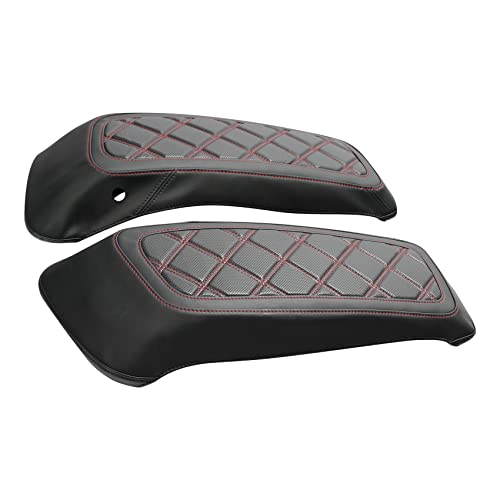 XFMT Motorcycle Saddlebag Lid Covers For Harley Davidson FL Touring '14-'23 Road King Street Glide Road Glide Electra Glide, Black Red