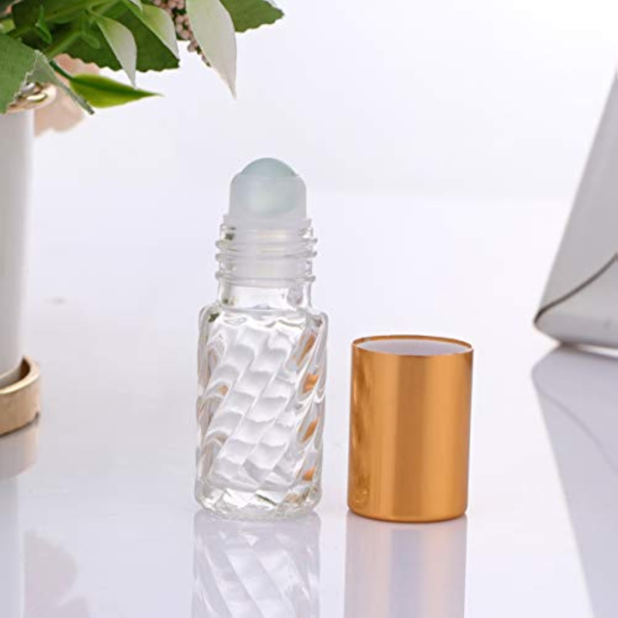 10pcs Glass Essential Oil Roller Bottles Refillable 5ml