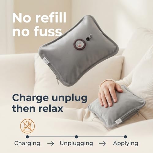 Image of Electric Hot Water Bag for Pain Relief - Large Automatic Rechargeable Heat Pad, No-Refill Design | Improves Blood Circulation & Relieves Muscle Fatigue | Hassle-Free & Easy to Use Heat Therapy