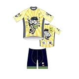 [あき] アニメ サイクルジャージ イヌ 上下セット 犬 半袖 春夏用 RACING 自転車ロードバイク サイクルリング UVカット 日焼け止め 高弾性 通気 抗菌防臭 3Dパッド (D,S) [並行輸入品]
