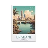 PuPLuM Brisbane Australien City Vintage-Reiseposter, 