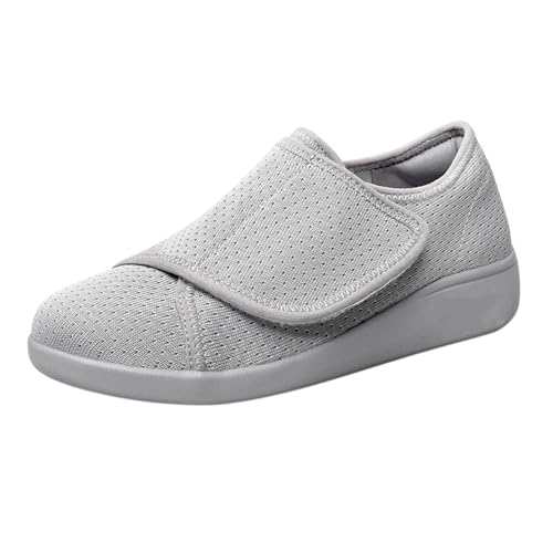 Zapatos para diabéticos para hombre, zapatillas extra anchas, cómodas, antideslizantes, de malla, suela suave, zapatos informales, ligeros, transpirables, ortopédicos, absorción de impactos, zapatos