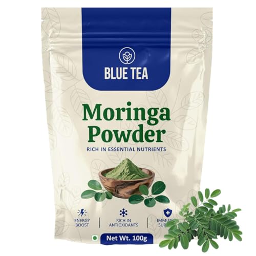 Image of BLUE TEA - Moringa Powder - 100 gm | Essential Nutrients | Superfood | Rich in Vitamins & Minerals | Naturally Boosts Energy and Overall Health | Drumstick Leaf Powder | Ziplock Pack