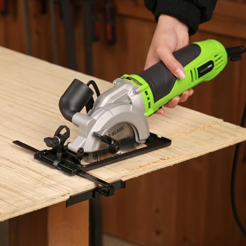 GALAX PRO 710W Mini Circular Saw 3 Pcs Saw Blades (115mm), 5200RPM Electric Circular Saw,1-2/3''(90°)/1''(45°) Cutting Depth, Portable and Compact for Wood/Metal/Plastic by GALAX PRO - Image 8