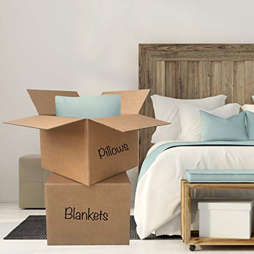 Image of Large Moving Boxes 20 inch x 20 inch x 15 inch Pack of 12, Corrugated Cardboad Boxes For Packing, Shipping, Packing & Moving | Sturdy Corrugated Cardboard Construction for Moving, Shipping, and Storage