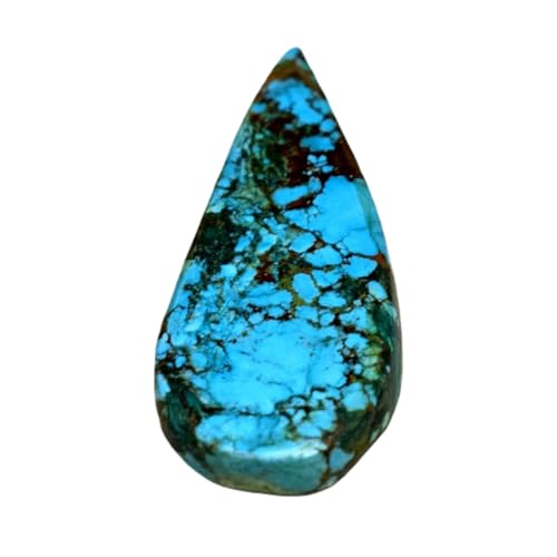 Gemme turquoise naturelle poire 33,65 mm, cabochon d'exception pour bague