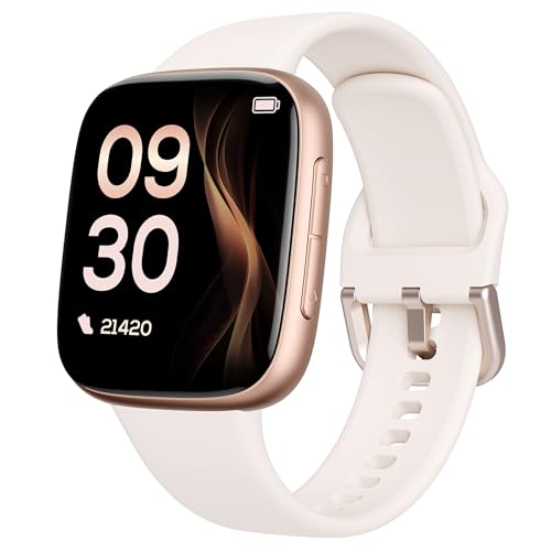 antfit Smartwatch, AMOLED Ultra-Klar Display, 3ATM Wasserdicht zum Schwimmen, Anrufe tätigen/entgegennehmen, Fitnessuhr mit Pulsmesser/Schlafmonitor/100 Sportmodi, kompatibel Android/iOS