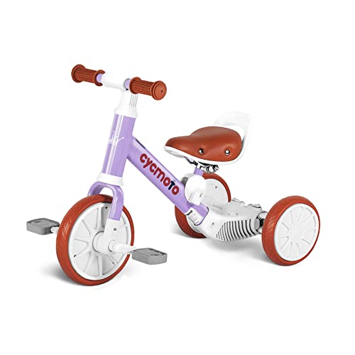 Save %5 Now! CYCMOTO 2 in 1 Balance Tricycle for 1 2 3 4 Years Kids Toddler Tricycle with 3 EVA Whee...