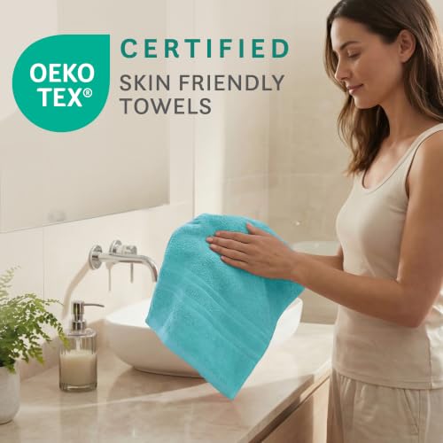 Image of MYTRIDENT Trident Hand Towels, 100% Cotton, Highly Absorbent, Super Soft, 2 Piece Hand Towel Set, 400 GSM, Hand Towel Set of 2,Gym - Spa Towel, Comfort Living Towel-Sea Green | Highly Absorbent, Super Soft, Gym Towel, Spa Towel, Comfort Living