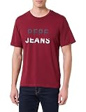 Pepe Jeans Camiseta M Season Logo III para Hombre, Color Rojo (Rojo Tibetano), Talla M, Rojo (Rojo Tibetano), M