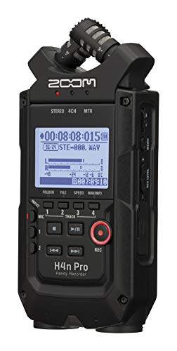 Zoom H4N Pro 4-Track Portable Recorder, All Black, Stereo Microphones, 2 Xlr/ ¼“ Combo Inputs, Battery Powered & Zoom Aph-4Npro Accessory Pack For H4N Pro Portable Recorder #TOP3