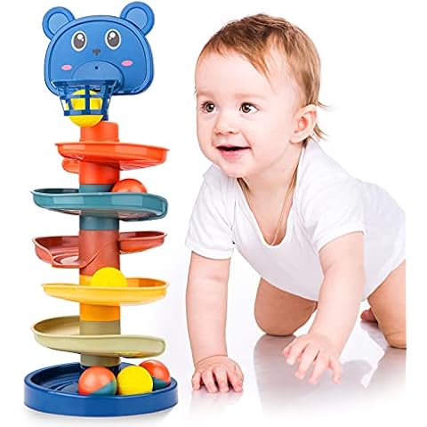 Beestech Ball Tower for Toddlers, Ball Drop and Roll Tower, Educational Development Toys for 2, 3, 4 Years Old Boys, Girls, Toddler Activities with 6 Balls Cover