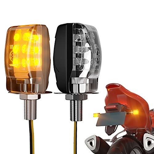 CCAUTOVIE Indicateur Clignotant Moto Led a Ampoule Feu Clignotans Moto Led Homologue Clignotant Quad Led Moto Mini Clignotants pour Moto Scooter Quad Cruiser ATV Tricycle E-Mark (Argent, 2LEDS)