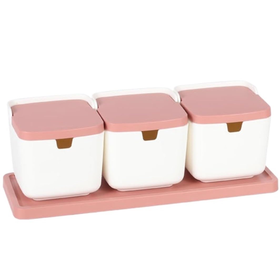 BCJMKDX Fermenter. Sugar Container Set Kitchen Sugar Bowl With Spoon Salt Container Salt Spice Bottle Set(3Pieces)