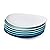 Sweese Dinner Plates 11 Inch - Porcelain Modern Curve Square Dishes Set of 6 - Dishwasher, Microwave, Oven Safe - Azure Dreamscape Color