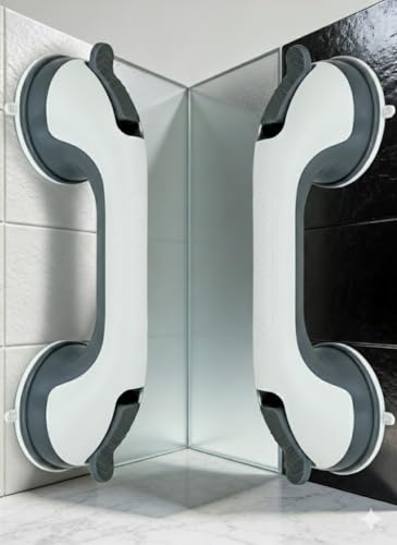 Shower Handles for Elderly Suction 2 Pack Grab Bars for Bathtubs and Showers bar Safety 200 lbs Walls Handicap Heavy Duty Holder Hooks to Lift Large Tile Glass Suction Cups Tool Chair