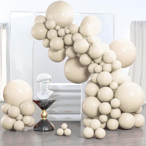PartyWoo White Balloons 140 pcs Different Sizes of 18 12 10 5 Inc...