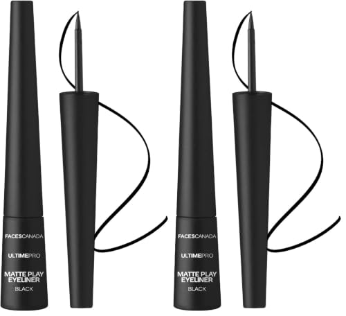 Image of FACES CANADA Ultime Pro Matte Play Eyeliner - Black, 2.5 ml | Quick Dry | Matte Finish | 24 Hr Long Lasting Formula | Precise Felt Tip | Highly Pigmented | Waterproof, Smudgeproof & Sweatproof