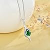 JO WISDOM Birthstone Necklace for Women Teardrop Cubic Zirconia Necklace 925 Sterling Silver Fine Jewelry Birthday Gifts for Women