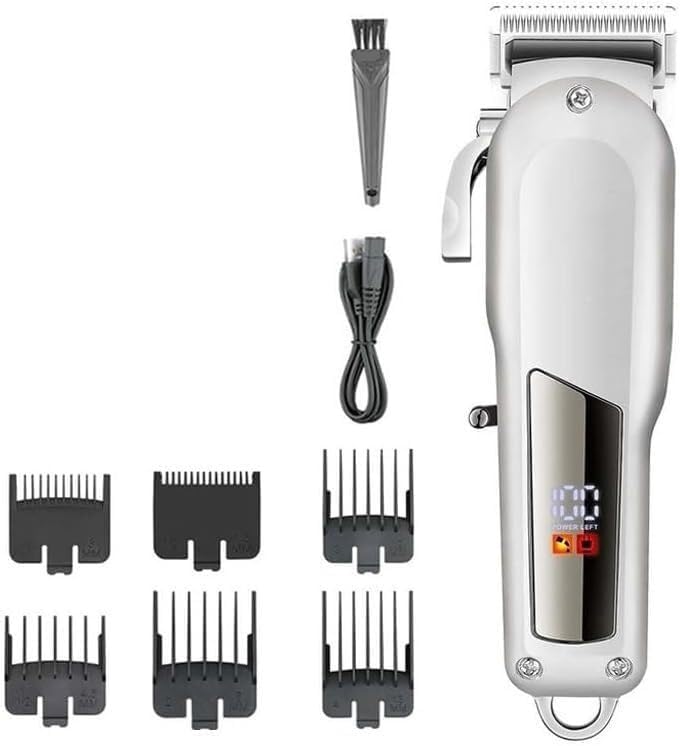 Hair Clippers for Men Professional TrAdjustable Electric Cord/Clipper for Haircut Machine Led Display Kit(Gold)