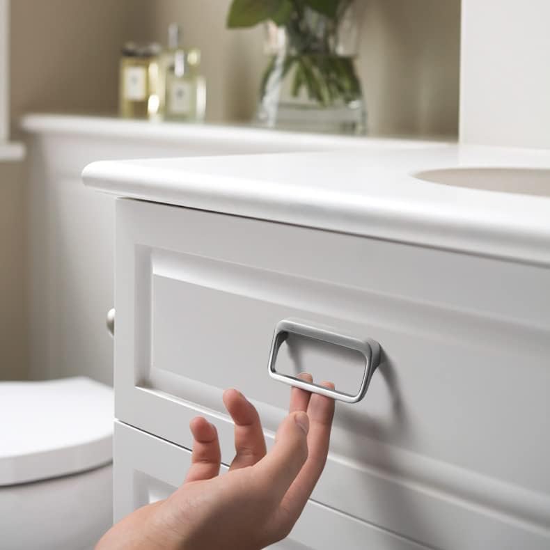 Condition photo showing New/Like New for goo-ki brushed nickel cabinet pulls with 2.5'' hole center(64mm),modern zinc alloy drawer pulls for drawer,wardrobe,cupboard,6 pack 2.5'' hole centers brushed nickel