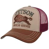 Stetson Chapeau Fedora Classique en Feutre de Laine Style Vintage Gris pour Homme Automne Hiver, Bordeaux, 6 3/4/7 1/4