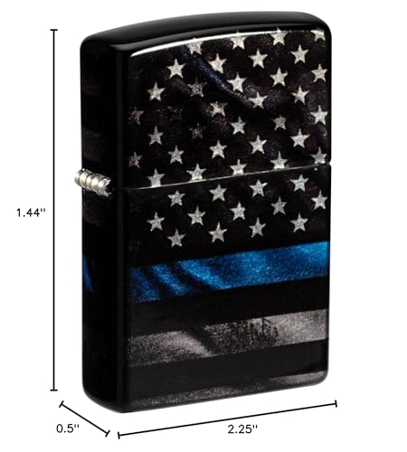 Encendedor Zippo Police Flag Blue Line miniatura 4