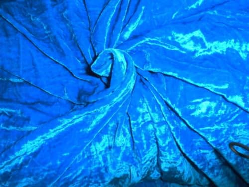 Soie chinoise en velours turquoise de 111,8 cm de large pour couture