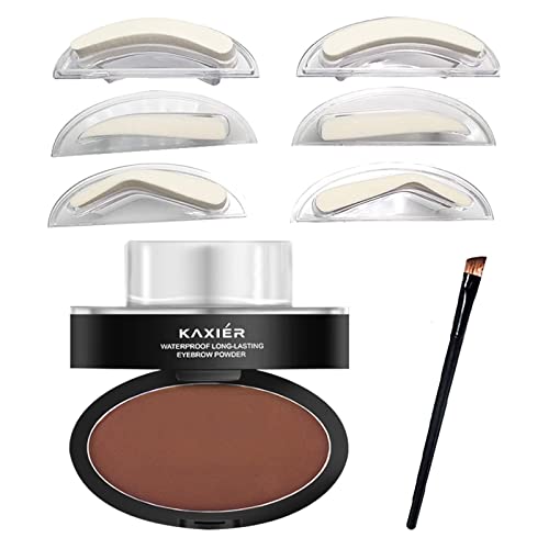 Waterproof Eyebrow Stamp Powder Seal Perfect Nature Eye Brow Powder Tinting Coloring Kit Delicate Shape Light Brown Dark Brown Gray (301#) #TOP8