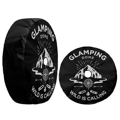 Image of Glamping Camping Spare Tire Cover with Backup Camera Hole Wheel Tire Cover Fit Trailer, RV, SUV and Many Vehicle 16inch