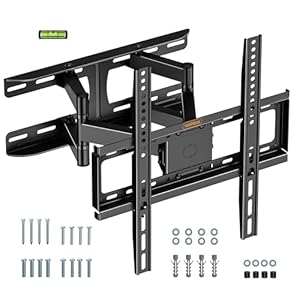 VonHaus Tilt and Swivel TV Wall Bracket for 24-75" Screens, Wall Mount w/Spirit Level, 45kg Capacity, Max VESA: 400x400mm, for Curved and Flat Screens