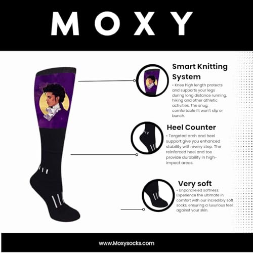 Knee-High Black Prince Purple Rain Dye Sublimated Socks4