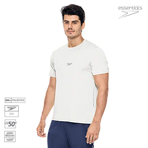 T-Shirt Basic Interlock Uv50 Speedo Homens G Branco