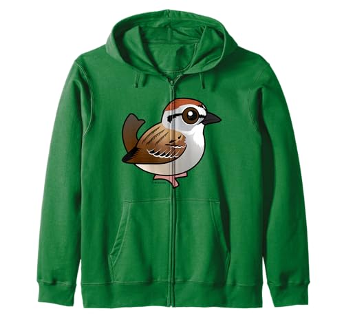 Birdorable Chipping Sparrow Cute Cartoon Bird Zip Hoodie