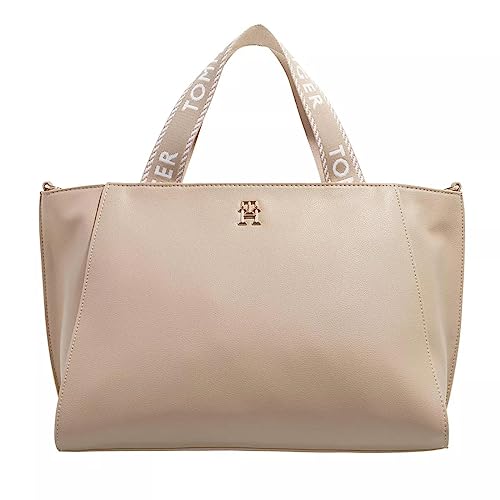 Tommy Hilfiger Damen Umhängetasche Tommy Life Tote mittelgroß, Beige, Einheitsgröße
