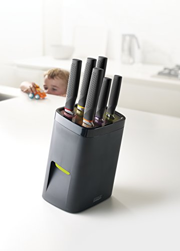 Joseph Joseph Lockblock Stainless Steel Knife Set With Self Locking Knife Block, 6-Piece, Black #TOP6