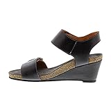 Taos Footwear Women's Carousel 2 Black Leather Sandal 7-7.5 M US